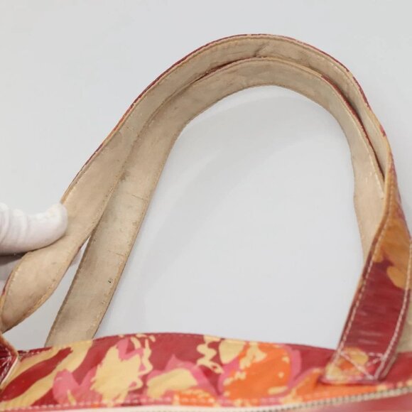 CHANEL High Summer Tote Bag Vinyl Red Silver CC Auth - Picture 7 of 16